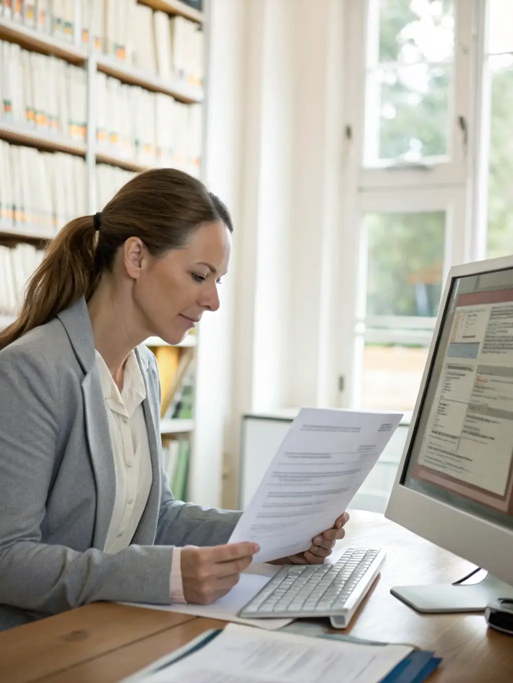 An image of a person confidently signing loan documents, symbolizing the ease and reliability of Paygistix's personal loan services. The setting is a modern office.